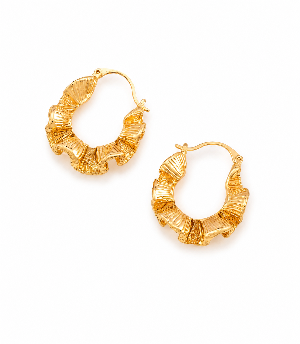 Ruffle Hoop Earrings