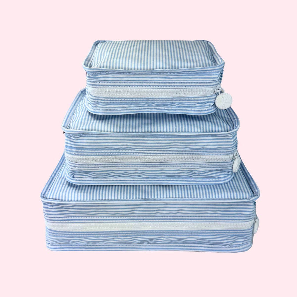 Preppy Stripe Wipeable Pouches | Mint