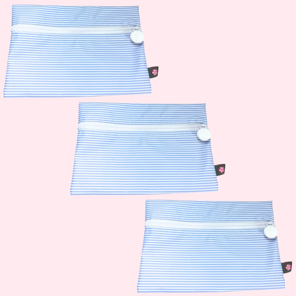 Blue Preppy Stripe Wipeable Cosmo Bag | Mint