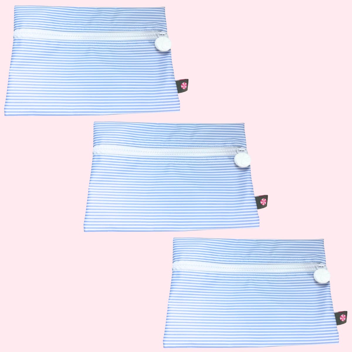 Blue Preppy Stripe Wipeable Cosmo Bag | Mint